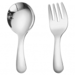 2tk/komplekt roostevabast terasest beebilusika kahvlikomplekt l&uuml;hikese varrega peegliga poleeritud minij&auml;&auml;tise magustoit teesupp lusika kahvlikomplekt k&ouml;&ouml;gis&ouml;&ouml;giriistad h&otilde;be