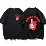 Suvised sportlikud T-s&auml;rgid Doner Kebab Print Pure Cotton Unisex r&otilde;ivad L&uuml;hikeste varrukatega Topid Naljakas naiste T-s&auml;rk Vintage Oversized Tees XL must