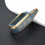 B9 B91 B6 B61 A91 A61 V7 vene kahesuunalise LCD-alalarmi TPU auto v&otilde;tme&uuml;mbrise kaane &uuml;mbrise puldihoidiku tarvikud jaoks Key Case valge