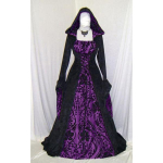 Naiste gooti maksikleit Halloween Cosplay kleidid Retro pikk keskaegne kleit S lilla