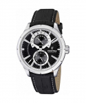 Festina retro nahast rihm, multifunktsionaalne, must numbrilauaga kvarts F16573-3 meeste k&auml;ekell must