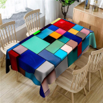 Triibuline ruuduline pleisimustriline veekindel laudlina v&auml;rvikast Paks ristk&uuml;likukujuline ja &uuml;mmargune laudlina pulmadeks 137 X 183CM