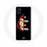 Samsung Galaxy A21S &uuml;mbris La casa de papel Logo ja mask