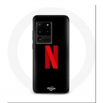Samsung Galaxy S20 Ultra Netflixi logoga &uuml;mbris punasel mustal taustal
