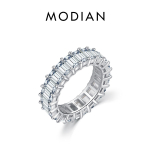 MODIAN Solid 925 Sterling Silver Peen luksuslik smaragdl&otilde;ikega k&otilde;rgekvaliteediline tsirkooniumoksiidist s&otilde;rmus naistele pulmakihlumiseks peened ehted 5 h&otilde;be