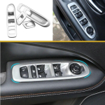 for Jeep Compass LHD Second Generation 2017 2018 Chrome Window Glass Lift Switch Button Panel Cover Trim Sticker gray