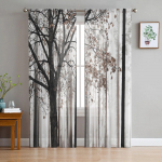 Hallid valged puuoksad L&auml;bipaistvad kardinad elutuppa Moodne Voile kardin Magamistoa T&uuml;llkardinad Aknakatted Dekoor W135 x H183cm