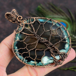 Natural Blue Condor Agate Gemstone Copper Wire Wrap Gift Pendant 3.62 o1n99