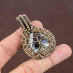 Natural Tree Of Life Sage Amethyst Gemstone Copper Wire Wrap Pendant 2.17 a5j74