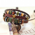 LUXY MOON New Exaggerated Fashion Note K&auml;ev&otilde;ru Star Weave K&auml;ev&otilde;ru ehted 21cm pruun