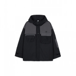 Adidas Originals Trefoil Spliced ​​lukuga kapuutsiga jope meestele, must IC8164 L