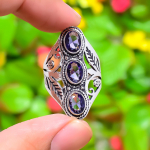 Natural Amethyst Gemstone Handmade 925 Sterling Silver Gift Ring Size 9 g4r51