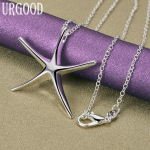URGOOD 925 Sterling Silver Silver Merit&auml;ht Ripats Kaelakee Pulma Mood Ehted 45cm
