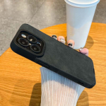 Moodne &uuml;mbris iPhone'ile 15 14 13 12 11 Pro Max Plus XR XS Max X 7 8 Plus SE 2020 karusnahast t&auml;isobjektiivi kaitse&uuml;mbriste kate iPhone 15 Pro Max must