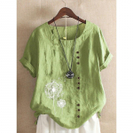 N&ouml;&ouml;bitud l&uuml;hikeste varrukatega tr&uuml;kitud vaba vabaaja s&auml;rk Naiste suvetopsid Naiste t&auml;navar&otilde;ivad &uuml;mara kaelusega suures suuruses pluus Naiste mood 24159 S taevasinine v&auml;rv