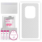 apgo Protective Skin Sticker for the back compatible with Tecno Phantom X2 pro, Wrap Film, Foil, Vinyl - Pattern Transparent Carbon