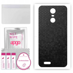 apgo Protective Skin Sticker for the back compatible with Kruger&Matz Move 8, Wrap Film, Foil, Vinyl - Pattern Black Honeycomb