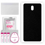 apgo Protective Skin Sticker for the back compatible with Nokia C01 Plus, Wrap Film, Foil, Vinyl - Pattern Matte Black