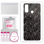 apgo Protective Skin Sticker for the back compatible with Huawei P smart 2020, Wrap Film, Foil, Vinyl - Pattern Carbon Black Pixel