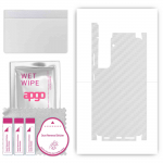 apgo Protective Skin Sticker for the back+sides compatible with Samsung Galaxy S21 5G, Full Wrap Film, Foil, Vinyl - Pattern Transparent Carbon