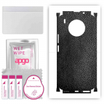 apgo Protective Skin Sticker for the back+sides compatible with Honor 50 LITE, Full Wrap Film, Foil, Vinyl - Pattern Black Leather