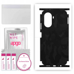 apgo Protective Skin Sticker for the back+sides compatible with Huawei Nova Y70 Plus, Full Wrap Film, Foil, Vinyl - Pattern Black Camo