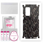apgo Protective Skin Sticker for the back+sides compatible with OnePlus 9 Pro, Full Wrap Film, Foil, Vinyl - Pattern Carbon Black Pixel