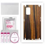 apgo Protective Skin Sticker for the back+sides compatible with Realme X7, Full Wrap Film, Foil, Vinyl - Pattern Tigerwood