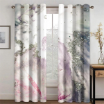 2 tk Moodne Abstraktne Must Kuldne Marmor Elutoa Kardin Dekor Digitaaltr&uuml;kk Elutoa Kardin &Ouml;&ouml;sidega &Uuml;laosaga Kardin 2x100W240H(CM)&Grommet Top