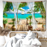 Purjekas mere&auml;&auml;rne maastik Gobel&auml;&auml;n Seinarippumine Loodusmaastik Esteetika Elutoa sisustus Taustariie 230x180CM