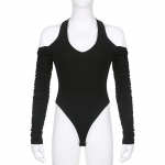 Euroopa ja Ameerika kevad- ja s&uuml;giseste naisteriiete ni&scaron;idisain &otilde;la pealt seksikas slim fit seljast kombinesoon S must