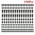 190 t&uuml;kki autokinnitusklambreid, 6 t&uuml;&uuml;pi plastikust kinnituskomplekte, auto dekoratiivpaneelide klambrid, segatud kere kaitseraua needikomplektid Plastikust segatud autoklambrid 190PCS