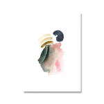 L&otilde;uendimaaling Akvarell ja tint Pastell Abstraktne Akvarelltr&uuml;kk Minimalistlik plakat Seinakunst Pilt Magamistoa elutoa sisustus 21x30cm No Framed