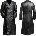 Meeste vintage nahkriided, pikk nahktagi XXXXXL must
