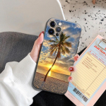 Telefoni&uuml;mbris iPhone 11 12 13 Pro 2022 7 8 SE XR XS Max 5 5s 6 6s Plus &uuml;mbris Pehme silikoonist kate suvek&otilde;rged merepalmid iPhone SE(2020)