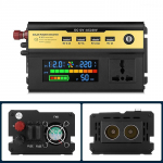 Puhas siinuslaine muundur 500W/1200W/1600W/2200W autoinverter DC 12v24v to AC 220V pingetrafo Toitemuundur p&auml;ikeseenergia inverter LCD-ekraan 4 USB 12V-500W must