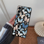Liblikamustriga pehme mustast silikoonist telefoni&uuml;mbris Samsung Galaxy A55 A54 A35 A34 jaoks Samsung S24 S23 Ultra kaamerale p&otilde;rutuskindel kaitsekate Samsung Galaxy S10 4G