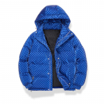 Talvine uus malelaud Bright Face kapuutsiga paks noorte puuvillase polsterdatud jope Couple Fashion meeste puuvillase polsterdatud jope XL sinine