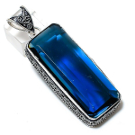 London Blue Topaz Gemstone Handmade 925 Sterling Silver Gift Pendant 2.76 f0a12