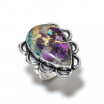 Spiny Oyster Gemstone Handmade 925 Sterling Silver Jewelry Ring Size 7.5 a4g09