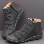 mood Naiste saapad S&uuml;gis Retro naiste kingad Mood Nahast poolsaapad Lamedad vabaaja pitsid &Uuml;hev&auml;rvilised l&uuml;hikesed saapad Zapatos De Mujer 35 must