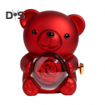 S&auml;ilitatud roosi kallistuskaru kingitus s&uuml;damega kaelakeega P&ouml;&ouml;ratav igavene lillekaru kinkekarp Abikaasa ema vanaema s&otilde;branna s&otilde;brap&auml;eva kingitus punane