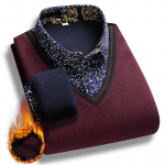 Meeste pl&uuml;&uuml;sis kampsun, s&uuml;gistalvine v&otilde;ltsitud kaheosaline pullover polo krae fliis paks soe kootud kampsun vabaaja džemprid 2XL veinipunane v&auml;rv