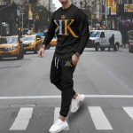 Meeste Riietus Pikkade Varrukatega T-s&auml;rk P&uuml;ksid Komplektid O-kaelusega Dressipluus &Uuml;likonnad Vabaaja Dressid Suured T-s&auml;rgid Sweatpants Outfits XL