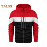 S&uuml;gis Kevad Meeste Kapuutsiga Pusa N&ouml;&ouml;riga V&auml;rviplokk Lukuga Elastne Mansett Kapuutsiga Vaba Kampsun Pikkade Varrukatega Sport Igap&auml;evane Jakk S punane