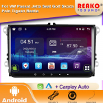 Autoraadio VW T5 Jetta Passat B6 Golf MK6 Tiguan Touran Scirocco Skoda Rapid Octavia Leon jaoks Traadita Carplay Android Auto 2 Din 4 core 1GB+32GB carplay