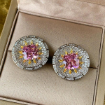 Elegantne retro ruudukujuline smaragdk&otilde;rvar&otilde;ngas avanev s&otilde;rmus punane korund roosa teemant Rolandi &uuml;likond naistele