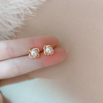Korea Ins Exquisite Crystal Pearl S925 Sterling H&otilde;bedast k&otilde;rvar&otilde;ngad Naiste Noble Elegantne S&uuml;nnip&auml;evakingitus Ehted kuld