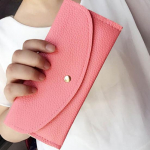 Naiste mood &otilde;huke rahakott, pikk siduriga rahakott Kunstnahast k&auml;ekoti kaardihoidja must