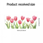 Akvarell Tulip klaasist kapi aknauksed kodu kaunistamiseks dekoratiivsete aknakleebistega 25*58cm/fun-f293